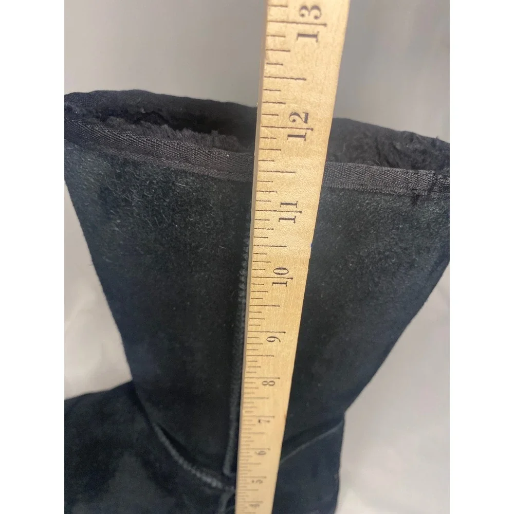 UGG Australia Classic Mid Black Suede Shearling Boots Womens 8 5815